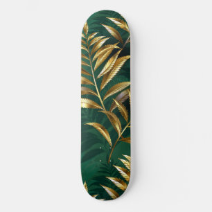 Skate Padrão contínuo com samambaias douradas