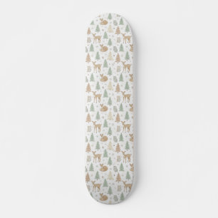 Skate Padrão contínuo de animais da floresta de inverno
