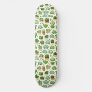 Skate Padrão contínuo de planta suculenta fofa