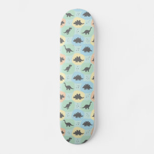 Skate Padrão contínuo de silhueta de dinossauro pré-hist