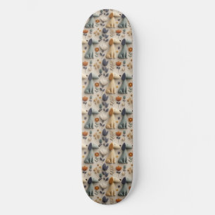 Skate padrão contínuo em estilo de argila 3D com cachorr