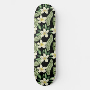 Skate Padrão da superfície plana Flores tropicais e folh