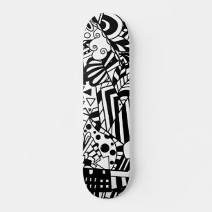 Skate Padrão de abstrato de arte a preto e branco