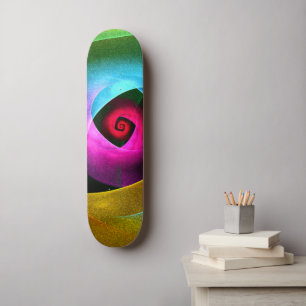 Skate Padrão de Abstrato de Arte Azul Cor-de-Cor-de-Cor