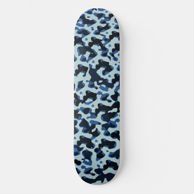 Skate Padrão de Abstrato de Camo Preto Azul (Frente)