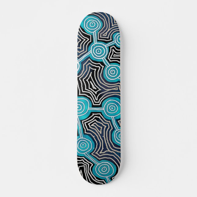 Skate Padrão de abstrato de estilo aborígenes Linhas de  (Frente)