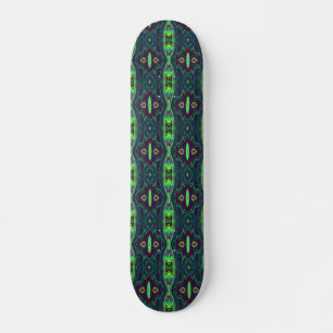 Skate Padrão de Abstrato de Retro, Vermelho e Azul