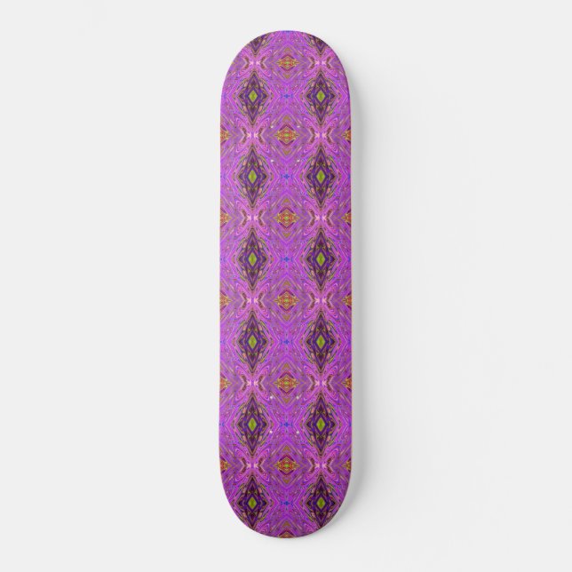 Skate Padrão de Abstrato de rosca e roxa (Frente)
