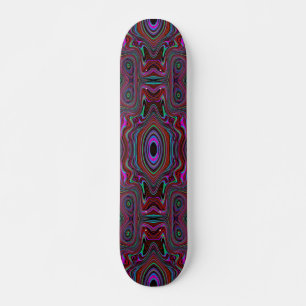Skate Padrão de Abstrato de Seafoam Verde e Magenta