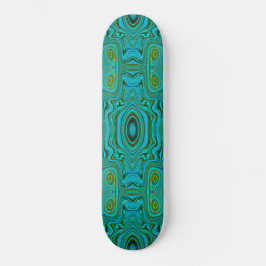 Skate Padrão de Abstrato do Trippy Retro Turquoise Chart