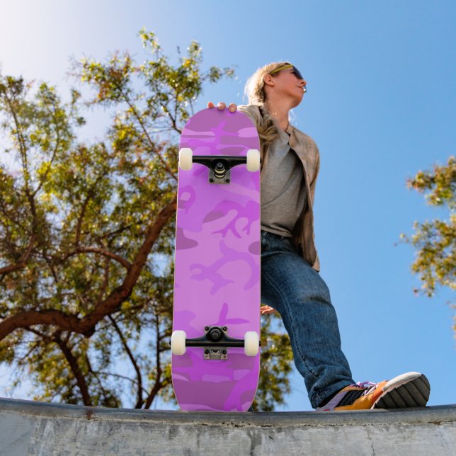 Skate Padrão de Abstrato Purple Pastel de Camouflage (Ao ar livre 1)