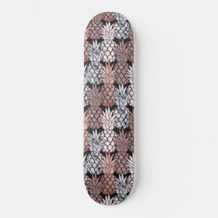 Skate Padrão de Ananás Rosa Cor-de-Orelha Dourada modern