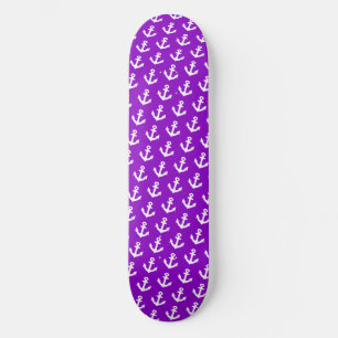 Skate Padrão de âncoras de Vintage náutica em roxo neôni