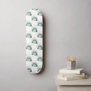 Skate Padrão de Arco-íris em Aquarela