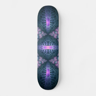 Skate Padrão de arte fractal 3D turquesa rosa roxo