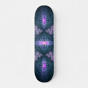 Skate Padrão de Arte Fractal 3D Turquesa Roxo Rosa