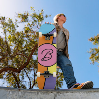 Skate Padrão de Arte nos Círculos de Abstrato Chic Branc