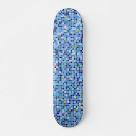 Skate Padrão de Azulejo de tons azuis mosaicos quadrados