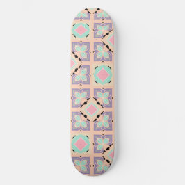 Skate Padrão de Azulejo Geométrico Pastel | Rosa Lilás R
