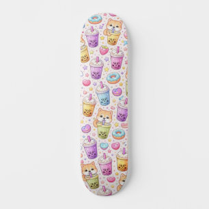 Skate Padrão de Boba Bubble Tea Kawaii Shiba Inu