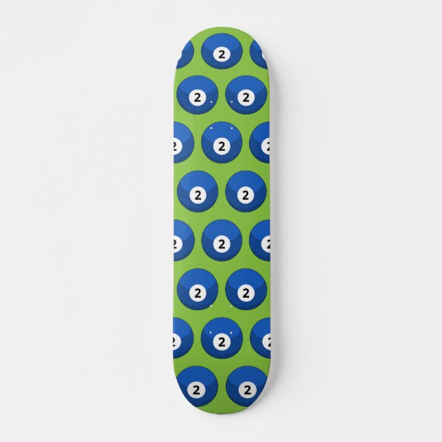 Skate Padrão de Bola Azul Billiard Número Dois (Frente)