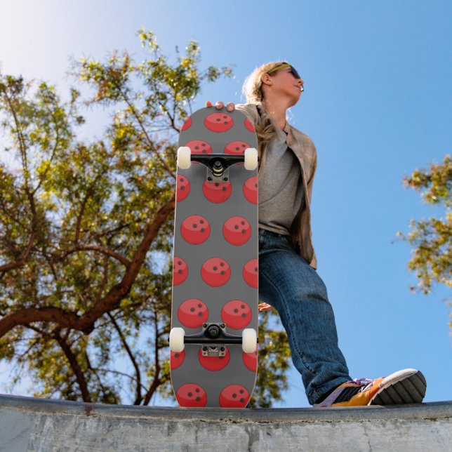 Skate Padrão de Bola de boliche Vermelha (Ao ar livre 1)
