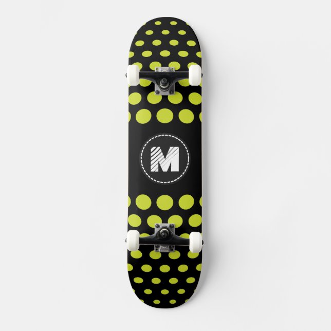 Skate Padrão de Bolinhas verdes com ácido monograma (Frente)