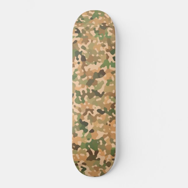 Skate Padrão de Camo - Laranja Verde Preto (Frente)
