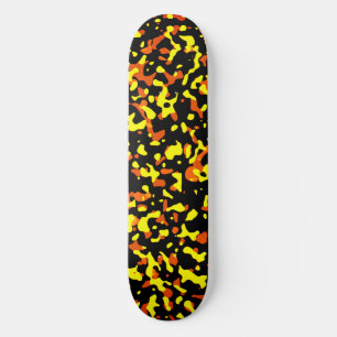 Skate Padrão de Camuflagem Amarelo e Laranja brilhante d