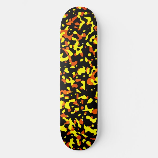 Skate Padrão de Camuflagem Amarelo e Laranja brilhante d (Frente)