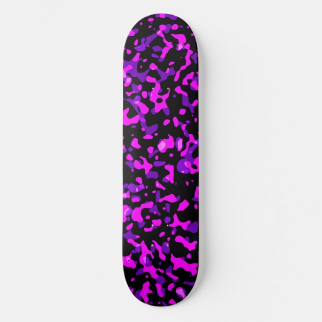 Skate Padrão de Camuflagem Rosa e Púrpura da Tendy Moder (Frente)