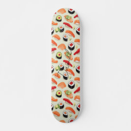 Skate Padrão de Cartoon de Comida Nigiri Sushi Japan