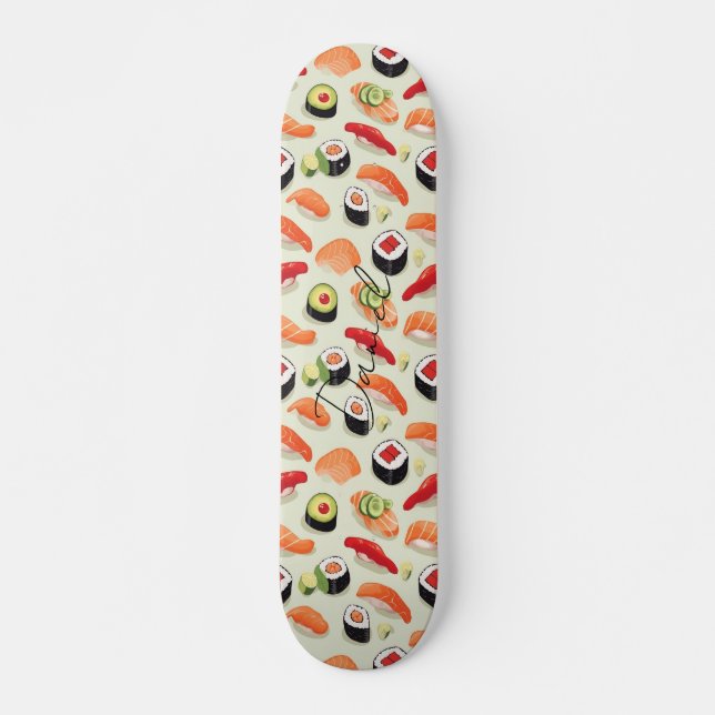 Skate Padrão de Cartoon de Comida Nigiri Sushi Japan