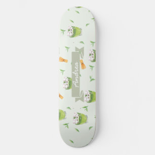 Skate Padrão de Chá Verde do Cat Froth Matcha