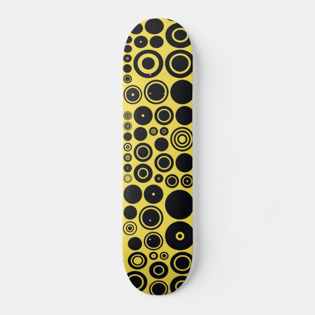 Skate Padrão de círculos retrorreflectores amarelo, pret (Frente)