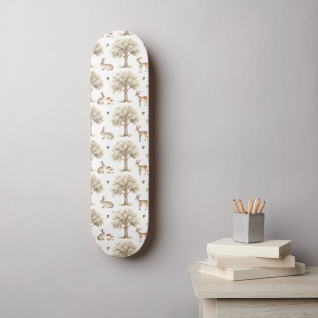 Skate Padrão de coelho da floresta e veado (Arte de parede)