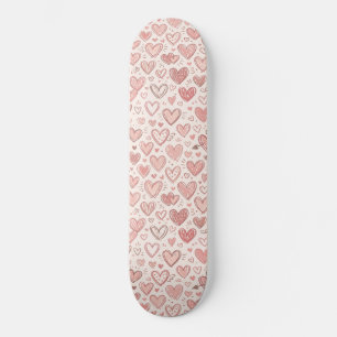 Skate Padrão de Coração Desenhado à Mão