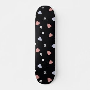 Skate Padrão de Corações de Trevo Fofos Amor Sortudo