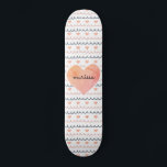 Skate Padrão de Corações Rosa<br><div class="desc">Coração de cinza rosa e carvões e rabanetes de forma feminina. Um presente de excelente para sua filha ou neta.</div>