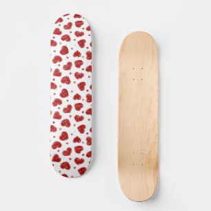 Skate padrão de Corações Vermelhos e Brancos