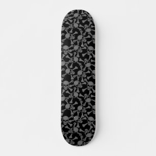 SKATE PADRÃO DE CRÂNIOS GÓTICOS OSSOS CRUZADOS
