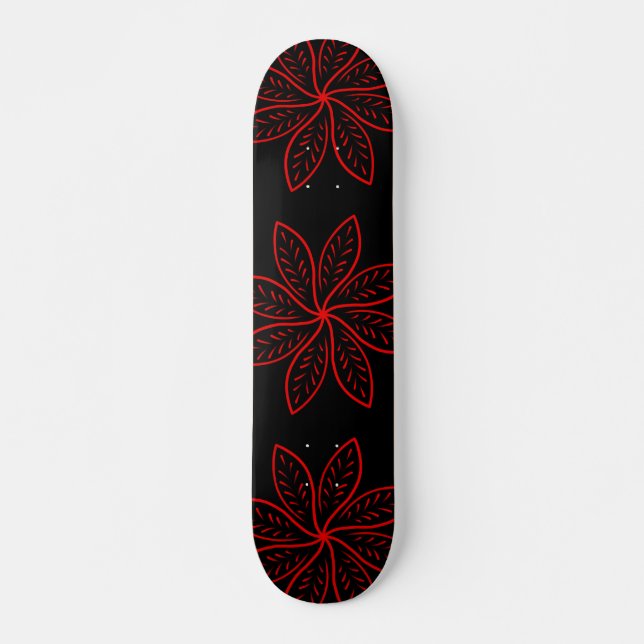 Skate Padrão de Crimson em Preto (Frente)