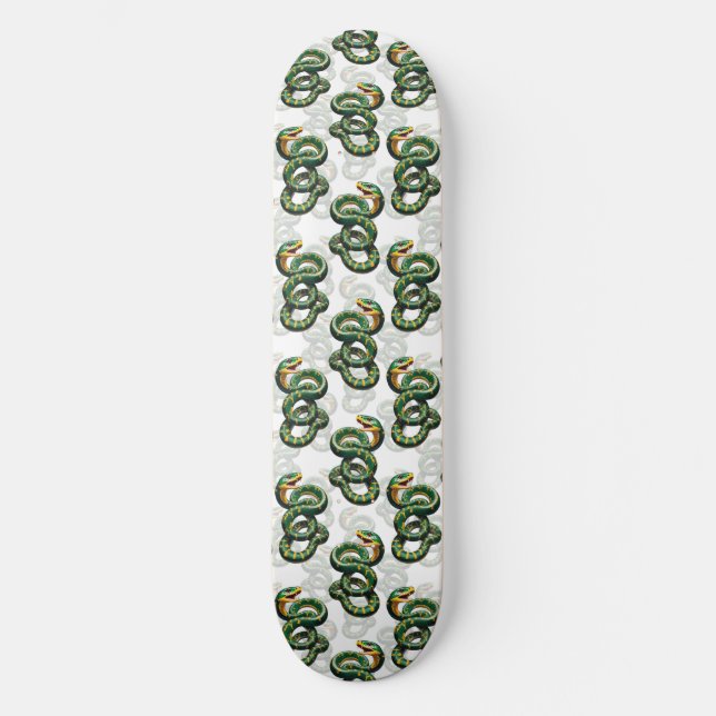 Skate Padrão de Design de Cobras - Branco (Frente)