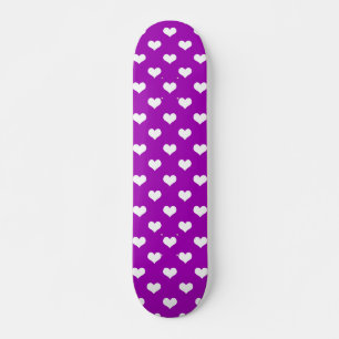 Skate Padrão de design de coração de amor branco roxo