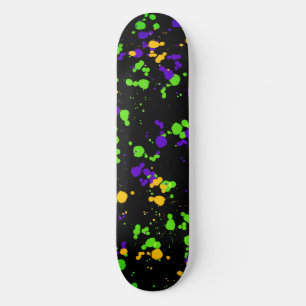 Skate Padrão de Design do Splatter de Pintura Amarelo Ve