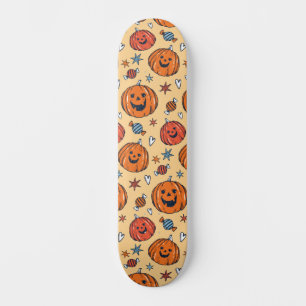 Skate Padrão de Dia das Bruxas Spooky Pumpkin