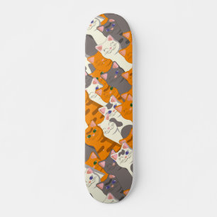 Skate Padrão de diagonal do gato preto branco do Ginger
