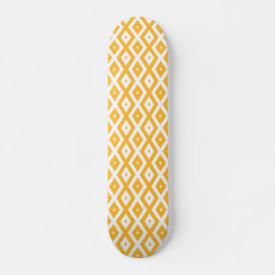 Skate Padrão de diamante amarelo sunny e branco