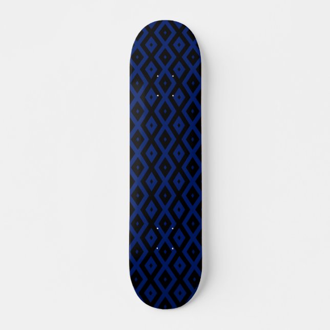 Skate Padrão de diamante azul e preto (Frente)