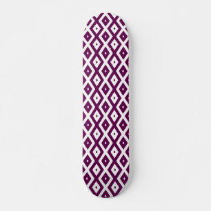 Skate Padrão de diamante branco e roxo de ameixa
